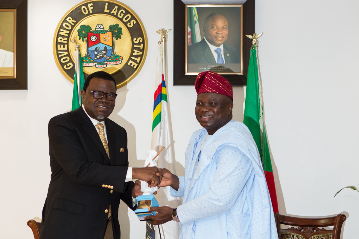 Ambode Receives Namibian President on First Day in Office