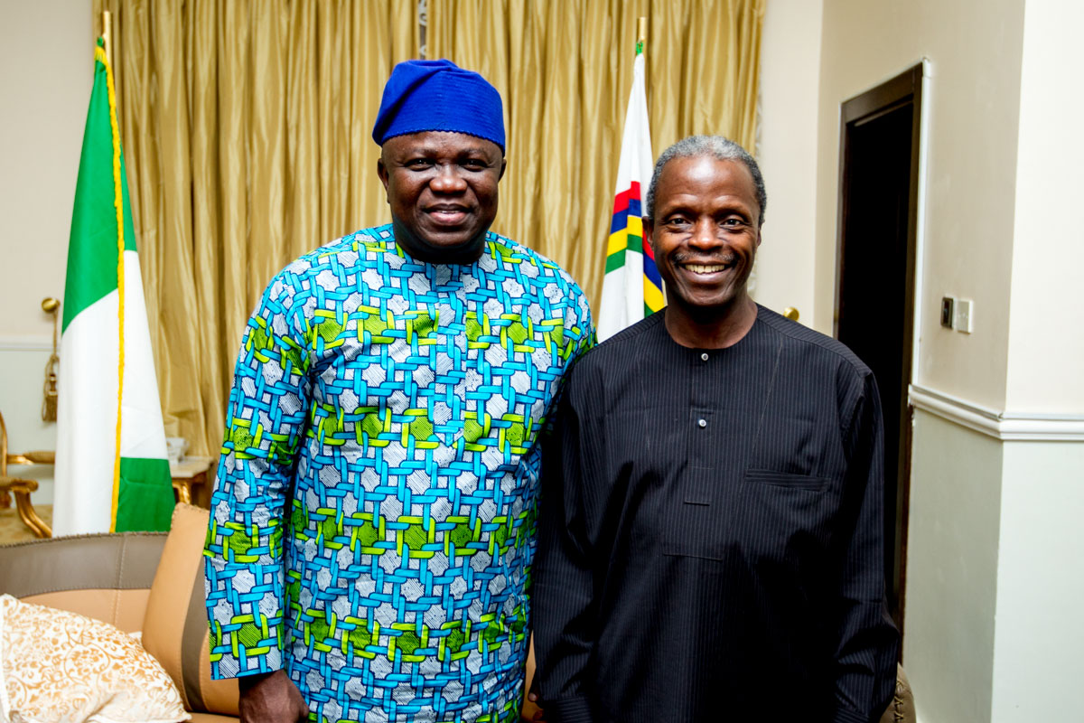 Akinwunmi Ambode Visits Vice-President Elect in Abuja