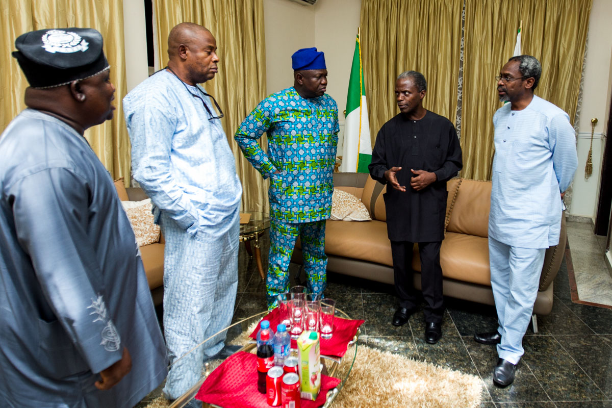 Akinwunmi Ambode Visits Vice-President Elect in Abuja