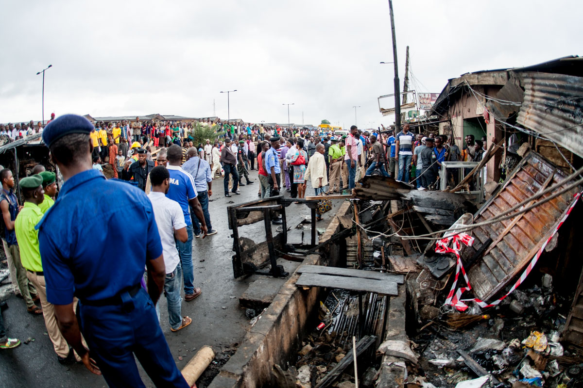 Governor Ambode visits site of Iyana Ipaja inferno (Photos)