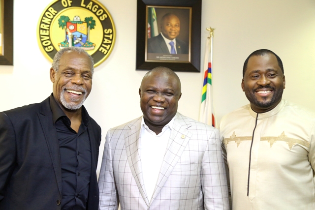 Lagos State Governor, Mr. Akinwunmi Ambode receives Hollywood and Nollywood Artists