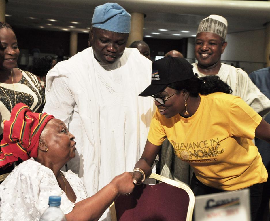 Lagos State Governor, Mr. Akinwunmi Ambode (2nd left) with his wife & Chairman, Committee of Wives of Lagos State Officials (COWLSO), Mrs. Bolanle Ambode (right), Wife of First Military Governor of Lagos State, Mrs. Funmilayo Johnson (left) and Kebbi State Governor, Alhaji Atiku Bagudu (2nd right) during the opening ceremony of the annual National Women Conference organized by COWLSO, at the Convention Centre, Eko Hotels & Suite on Wednesday, September 16, 2015.