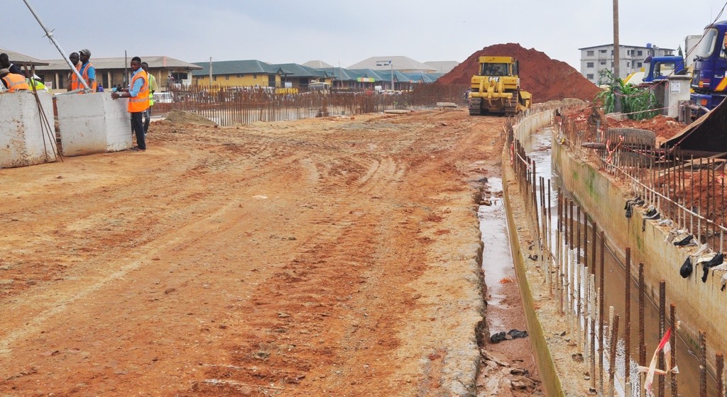 Work in progressat the on-going construction of Fly Over at Abule Egba, Lagos-Abeokuta Expressway by Lagos State Government on Friday, June 17, 2016. 