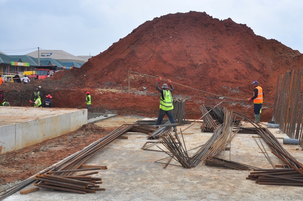 Work in progressat the on-going construction of Fly Over at Abule Egba, Lagos-Abeokuta Expressway by Lagos State Government on Friday, June 17, 2016. 