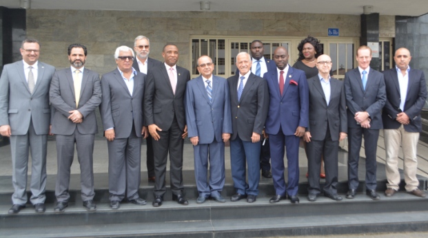 Representative of the Lagos State Governor & Secretary to the State Government, Mr. Tunji Bello (4th left), in a group photograph with the Chairman and Directors of the Lebanese Nigerian Initiative (LNI) during their donation of N10Million to the Lagos State Security Trust Fund (LSSTF), at Lagos House, Ikeja on Thursday, June 23, 2016