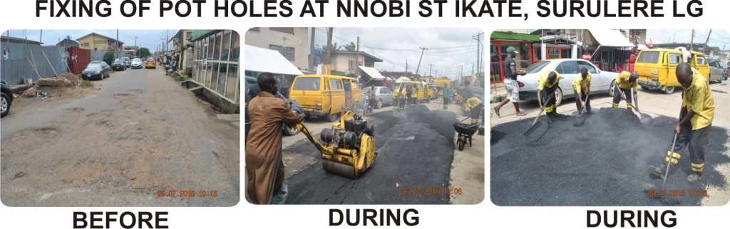 FIXING OF POT HOLES AT NNOBI ST IKATE, SURULERE LG