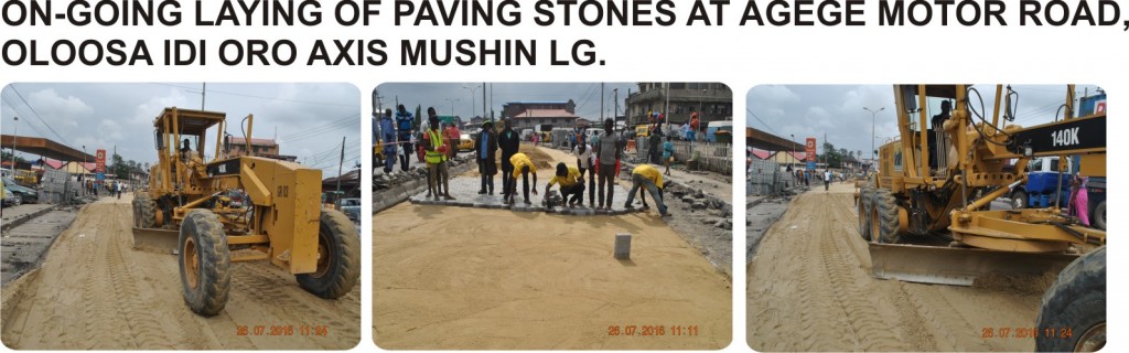 ON-GOING LAYING OF PAVING STONES AT AGEGE MOTOR ROAD,