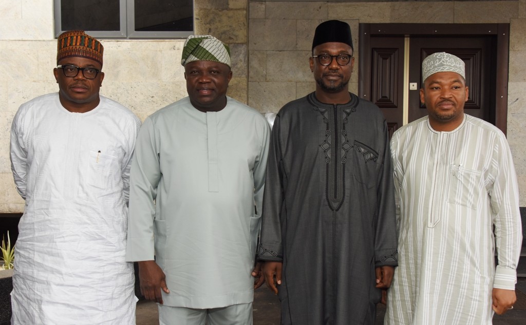 Lagos State Governor, Mr. Akinwunmi Ambode (2nd left), with his Niger State counterpart, Alhaji Abubakar Sani Bello (2nd right); Niger State Commissioner for Finance, Alhaji Ibrahim Balarabe (right) and Chief of Staff to the Governor of Niger State, Hon. Mikhail Bmitosahi (left) during a courtesy visit by Niger State Governor, at the Lagos House, Ikeja on Wednesday, July 27, 2016.