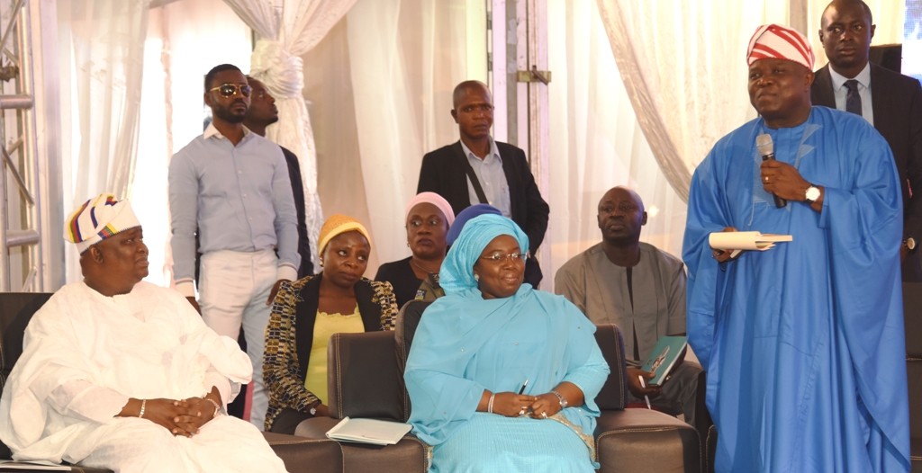 R-L: Lagos State Governor, Mr. Akinwunmi Ambode; Deputy Governor, Dr. (Mrs.) Oluranti Adebule and Senator representing Lagos West Senatorial District, Olamilekan Adeola Solomon during the Y2016 Second Quarter Town Hall meeting at the Muslim Community Playing Ground, General Hospital Road, Badagry, Lagos on Tuesday, July 12, 2016.