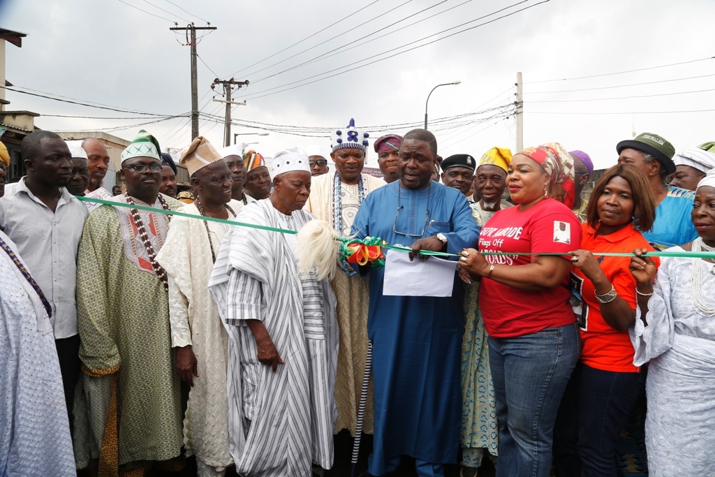Newly constructed and commissioned road in Okeowo Somorin Street, Ifako Gbagada, Kosofe Local Government. 