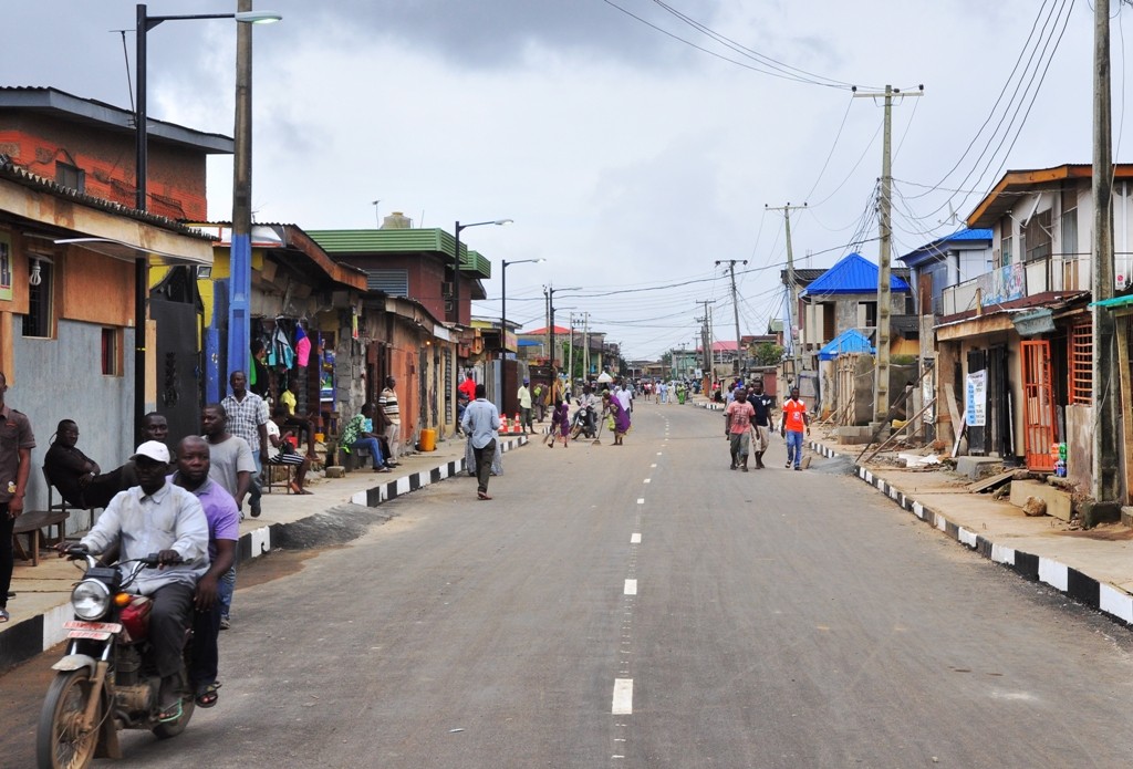 This is Kalejaiye Street in Oshodi Local Council Development Area. The new road is 736m long and 8m wide.