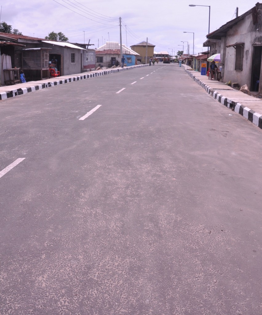 This is Hundeyin Street in Badagry Local Government. The new road is 350m long and 8m wide 