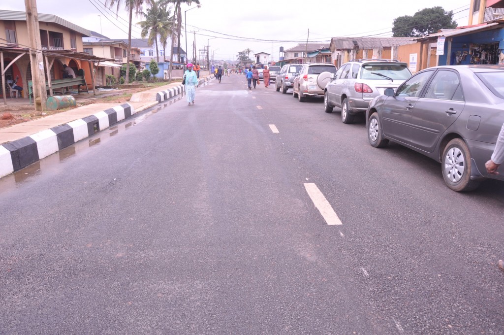 This is Ogundele Street, Orile-Agege Local Council Development Area. The new road is 605m long and 9m wide 