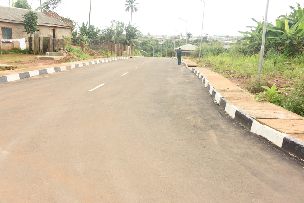 This is Church Street in Eredo Local Council Development Area. The new road is 486m long and 8m wide 
