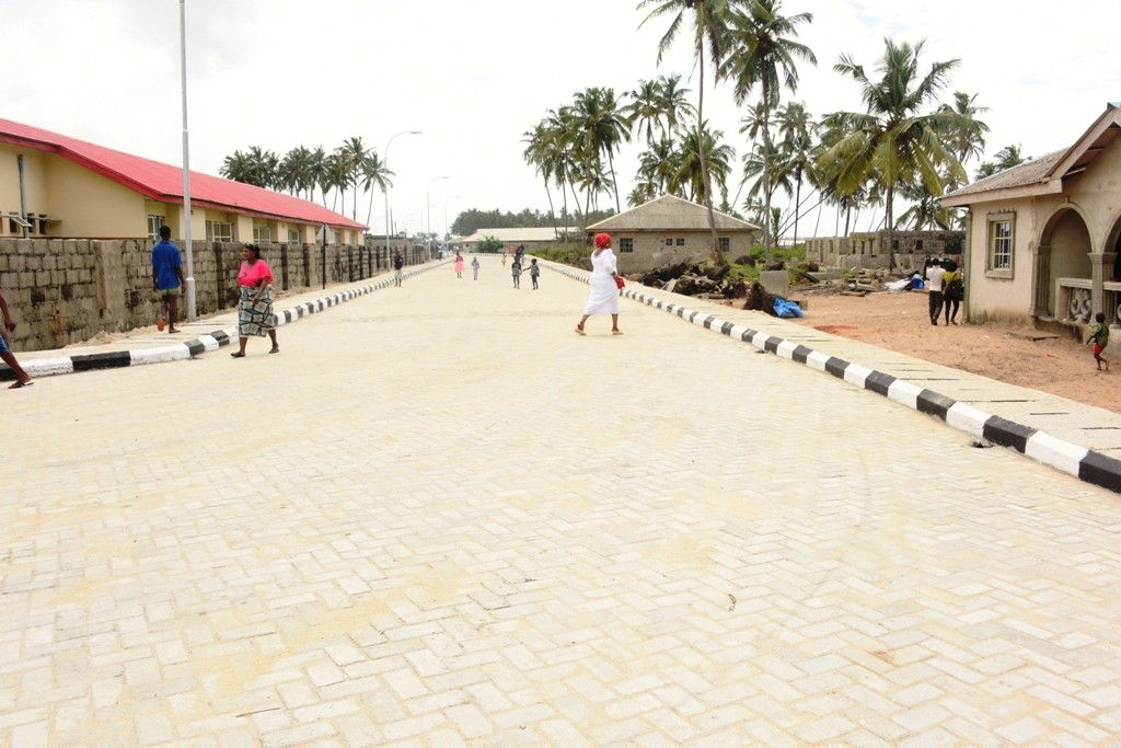 This is Otolu Township Road in Lekki Local Council Development Area. The new road is 590m long and 8m wide. 