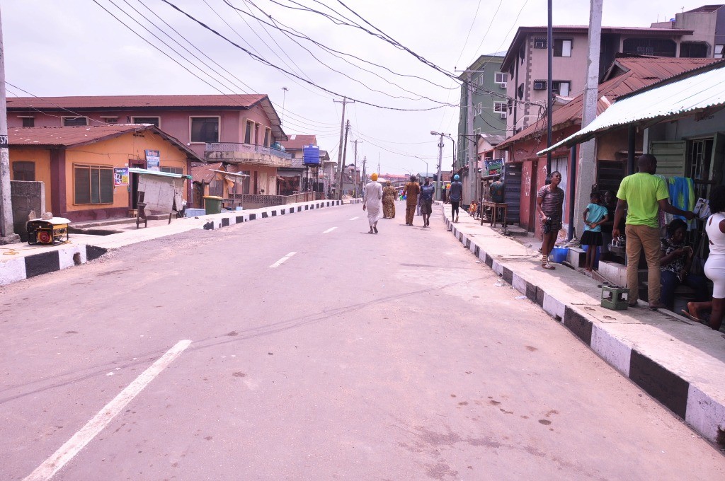 This is Okesuna Street in Somolu Local Government. The new road is 510 long and 7.5m wide. 