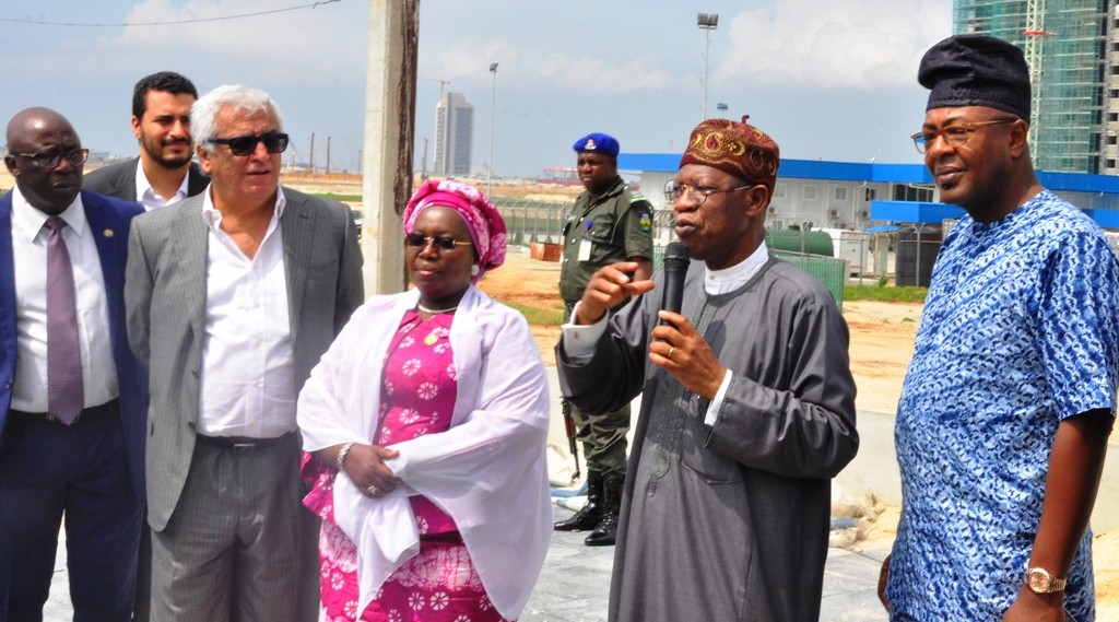 Commissioner for Tourism, Arts & Culture, Mr. Folorunsho Folarin-Coker; Minister for Information, Culture & Tourism, Alhaji Lai Mohammed; Representative of Lagos State Governor & Deputy Governor, Dr. (Mrs.) Oluranti Adebule; Chairman, South Energyx Nigeria Limited, Mr. Ronald Chagoury and Permanent Secretary, Lagos State Ministry of Information & Strategy,  Mr. Fola Adeyemi during the tour of the Eko Atlantic City, Victoria Island, Lagos, as part of activities marking the World Tourism Day on Tuesday, September 27, 2016.