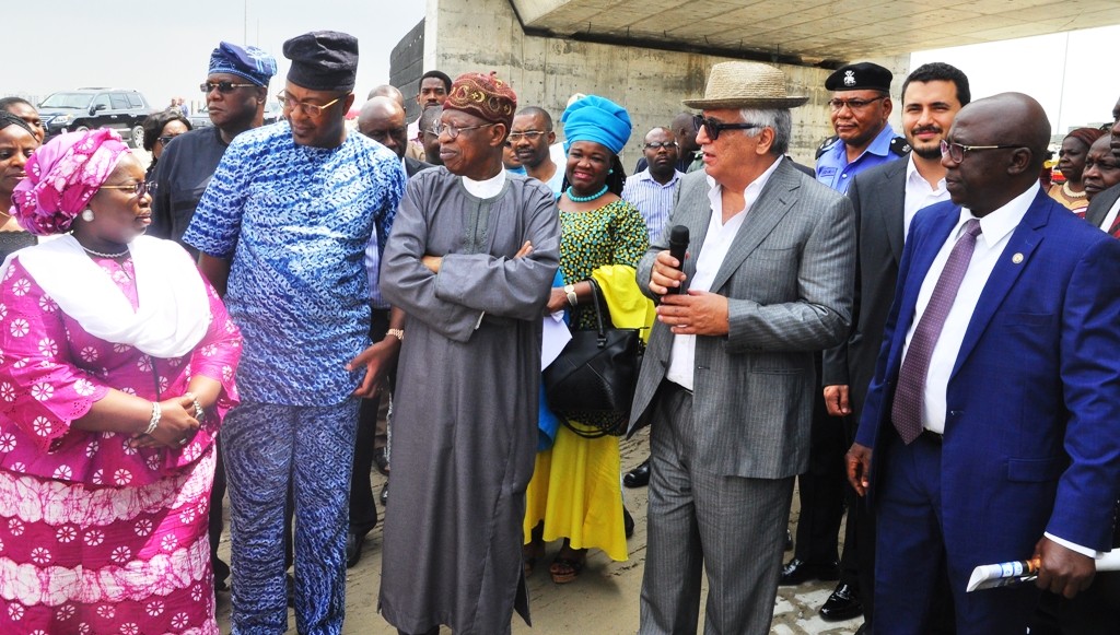 Representative of Lagos State Governor & Deputy Governor, Dr. (Mrs.) Oluranti Adebule; Commissioner for Tourism, Arts & Culture, Mr. Folorunsho Folarin-Coker; Minister for Information, Culture & Tourism, Alhaji Lai Mohammed; former Director-General, Nigerian Tourism Development Corporation (NTDC), Mrs. Omotayo Omotosho; Chairman, South Energyx Nigeria Limited, Mr. Ronald Chagoury and Permanent Secretary, Lagos State Ministry of Information & Strategy,  Mr. Fola Adeyemi during the tour of the Eko Atlantic City, Victoria Island, Lagos,  as part of activities marking the World Tourism Day on Tuesday, September 27, 2016.