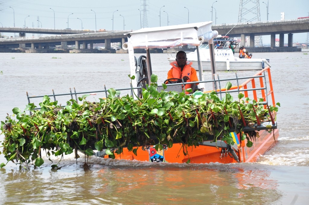 Newly commissioned Water Hyacinth Removal Machines at the Ebute Ero Jetty, Lagos Island by Governor Akinwunmi Ambode, on Thursday, October 13, 2016