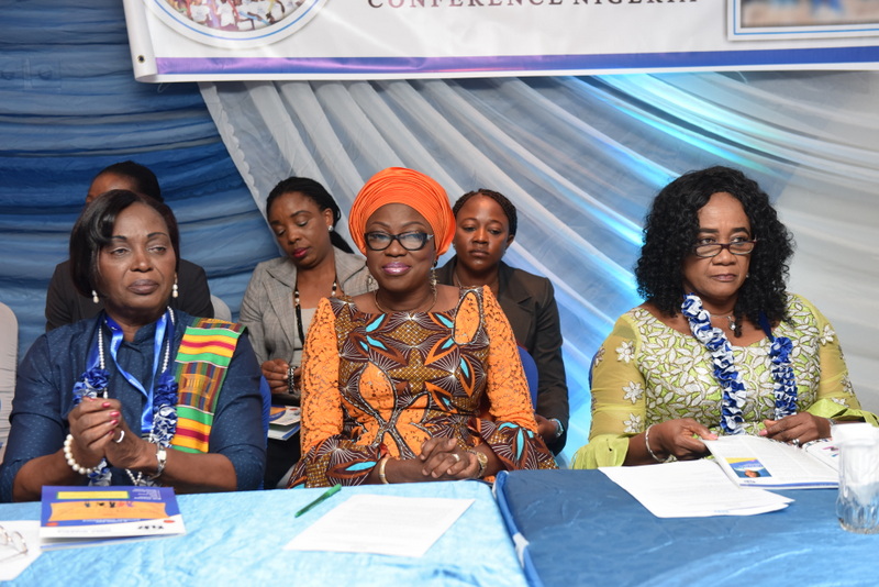 Wife of Lagos State Governor, Mrs. Bolanle Ambode (middle), flanked by National President, OMEP Nigeria, Lady Pat Okeke (right) and Vice President, OMEP Africa, Chief (Mrs.) Abimbola Are (left) during a 3-Day National Conference tagged ‘Transforming Early Childhood Systems for Future Generation’, organised by OMEP Nigeria, at Ikeja, on Wednesday, November 2, 2016.