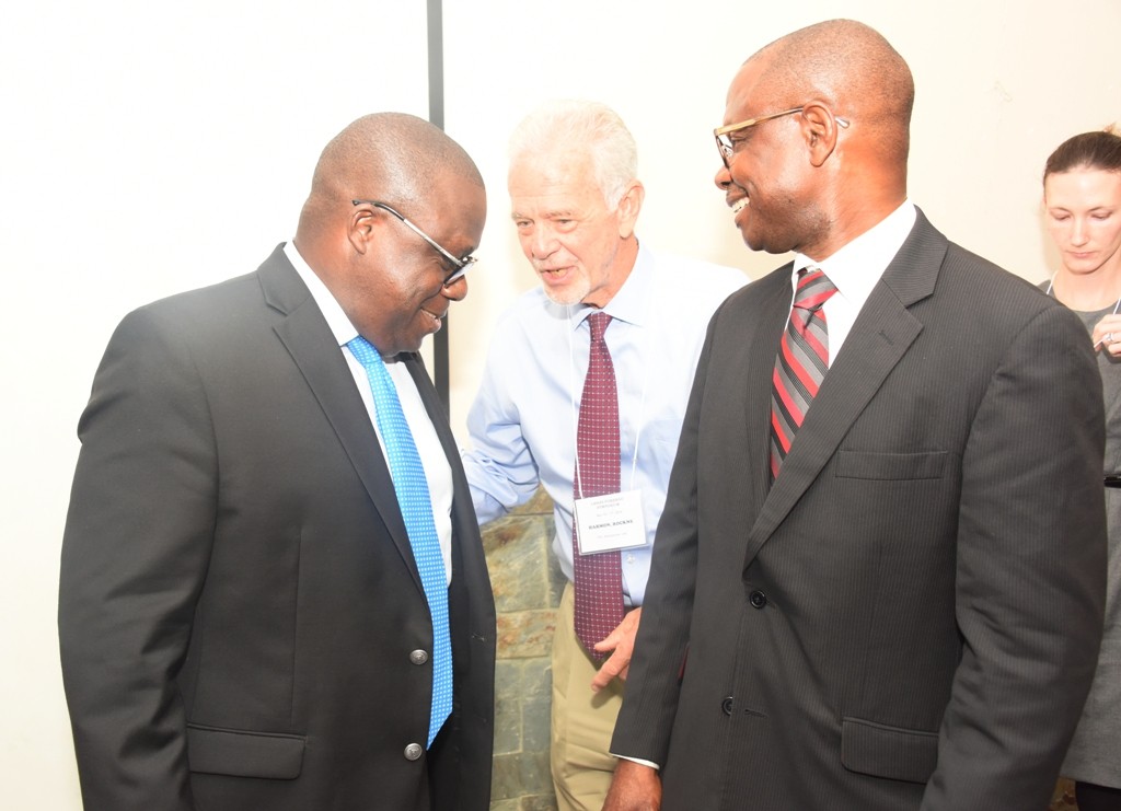 L-R: Attorney General & Commissioner for Justice, Mr. Adeniji Kazeem, with Attorney & Forensic Consultant, ITSI – Biosciences, USA, Mr. Rockne Harmon and President & Chief Scientific Officer, ITSI – Biosciences, USA, Dr. Richard Somiari during a 3-Day Lagos Forensic Symposium organised by the State Ministry of Justice and ITSI – Biosciences, USA, at De Renaissance Hotel, Ikeja, Lagos, on Tuesday, November 15, 2016.