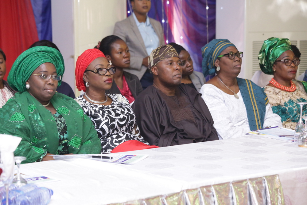 Deputy Governor, Dr. (Mrs.) Idiat Oluranti Adebule; Wife of Lagos State Governor, Mrs. Bolanle Ambode; Chairman, House Committee on Education, Lagos State House of Assembly, Hon. Olanrewaju Ogunyemi; Board Secretary, SUBEB, Mrs. Abosede Adelaja and State Chairman, Association Of Primary School Head Teachers Of Nigeria (AOPSHON), Mrs. Oluwatoyin Edu during the 2016 End of Year Party for Head Teachers in Lagos State Primary Schools, organized by the State Universal Basic Education Board (SUBEB) at Oregun, Ikeja, Lagos, on Wednesday, 28 December, 2016