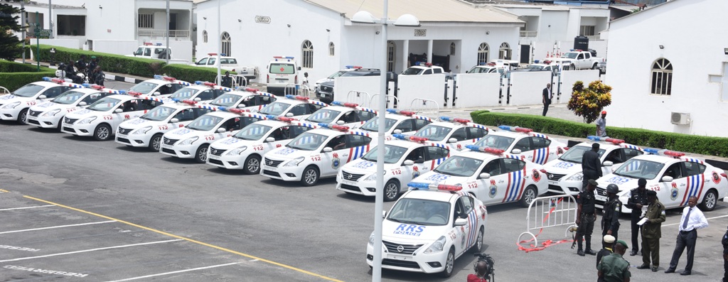 Cross Section of the 20 Patrol vehicles presented to the Rapid Response Squad by the Lagos State Government at the Lagos House, Ikeja, on Monday, May 15, 2017. 
