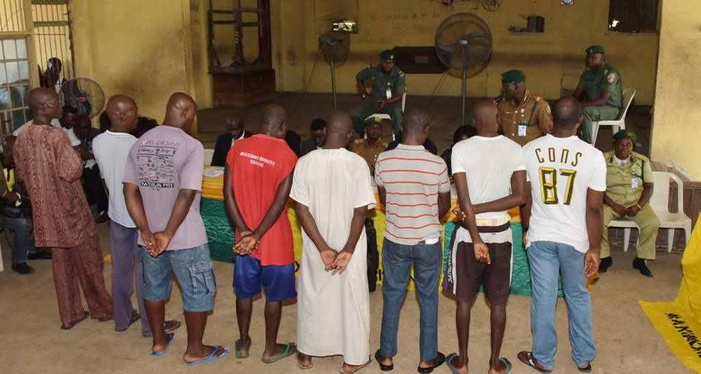 The 12 inmates released at the Maximum Security Prison, Kirikiri by Governor Akinwunmi Ambode, on Tuesday, December 19, 2017