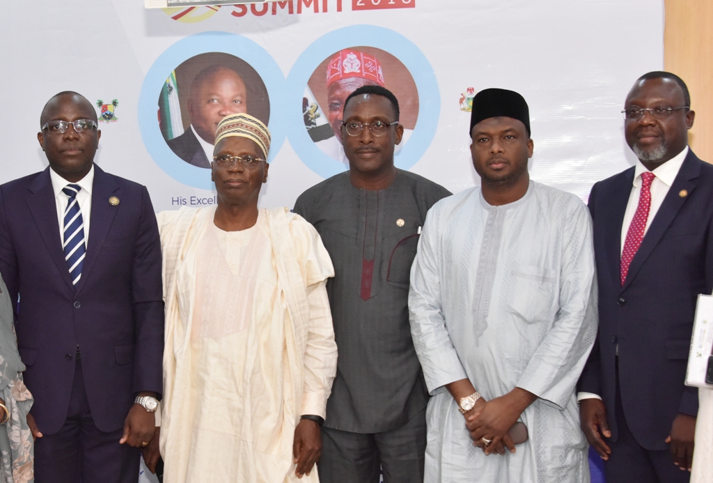 Lagos State Commissioner for Finance/Co-Chairman, Lagos-Kano Economic Summit 2018, Mr. Akinyemi Ashade; Co-Chairman/Chairman, Kano Economic Summit, Dr. Shamsudeen Usman; Commissioner for Transportation, Lagos State, Mr. Ladi Lawanson; Kano State Commissioner for Finance and Economic Development, Alhaji Aminu Mukhtar and Special Adviser to the Lagos State Governor on Lagos Global, Prof. Ademola Abass during a joint media briefing on the forth coming Lagos-Kano Economic Summit 2018 at the Bagauda Kaltho Press Centre, the Secretariat, Alausa, Ikeja, on Tuesday, February 13, 2018