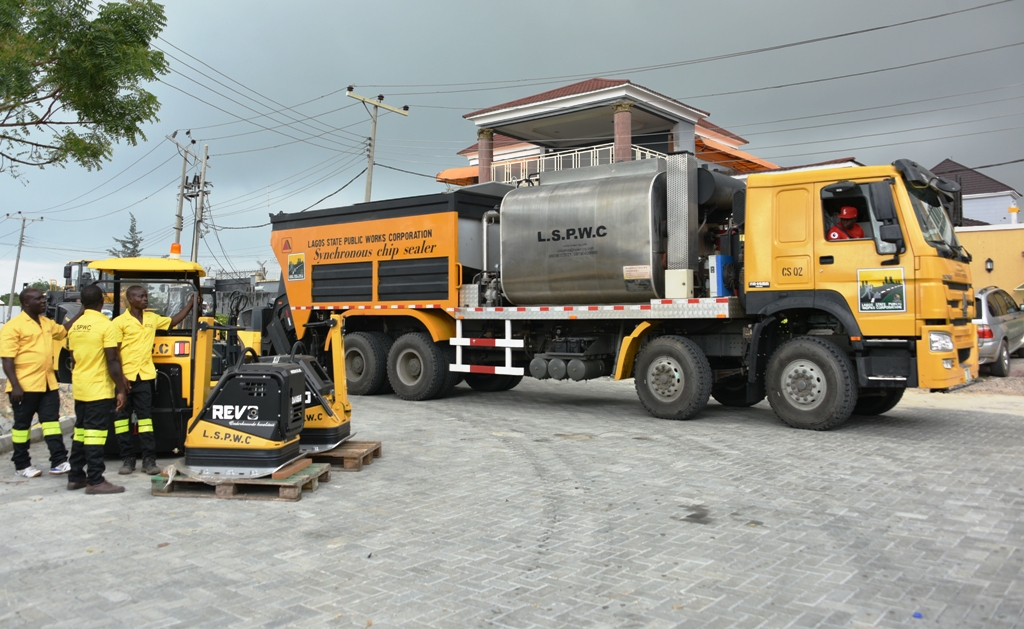 Some of the newly Procured Construction Equipment for the Lagos State Public Works and Drainages during the commissioning by Governor Akinwunmi Ambode at Edward Hotonu Road, Lekki Phase 1, Lagos, on Wednesday, May 16, 2018.