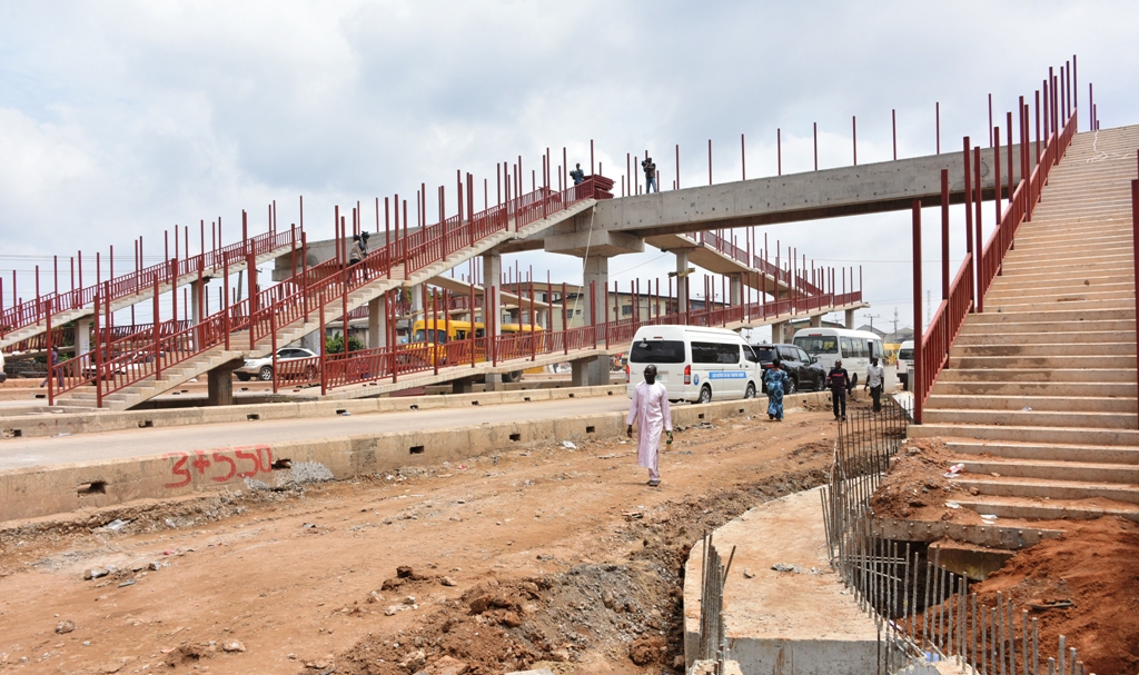 The ongoing construction of the Oshodi-Abule Egba BRT corridor being built by the Lagos State Government, during the inspection at the weekend