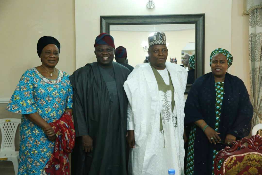  Lagos State Governor, Mr. Akinwunmi Ambode (2nd left); former Deputy Governor of Ekiti State, Prof. Modupe Adelabu (left); Borno State Governor, Alhaji Kashim Shettima (2nd right) and Sen. Seida Bugaje (right) at the APC Southwest’s National Peace and Reconciliation Committee interactive hearing with Osun and Oyo States members, at the Government House, Ibadan, Oyo State, on Tuesday, December 11, 2018.