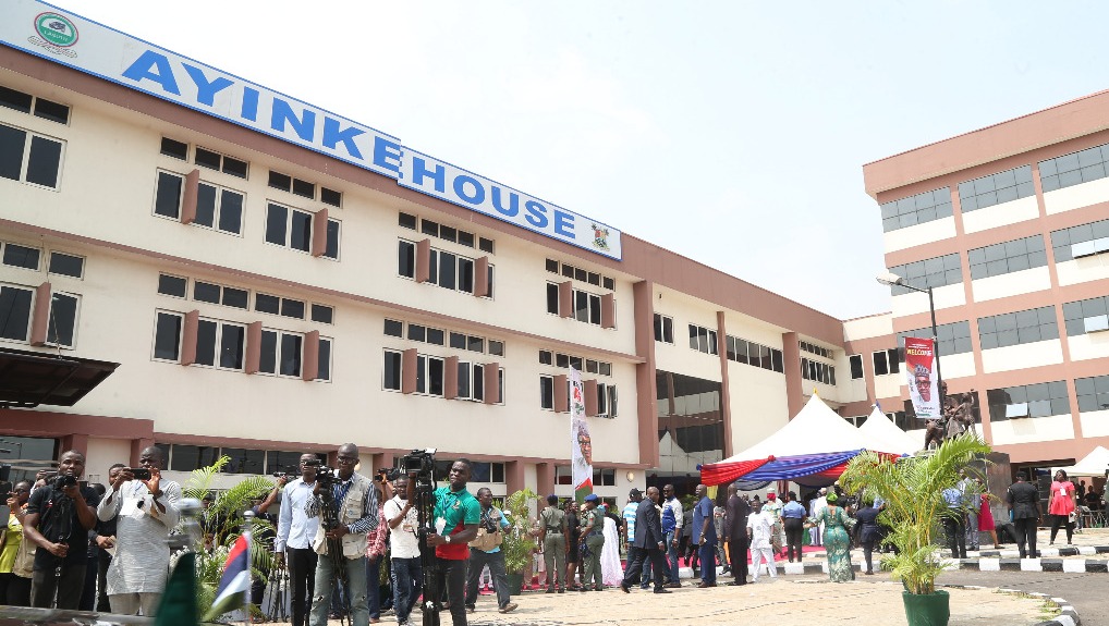 The newly commissioned Institute of Maternal and Child Health (Ayinke House) with facilities at LASUTH, Ikeja, on Wednesday, April 24, 2019.