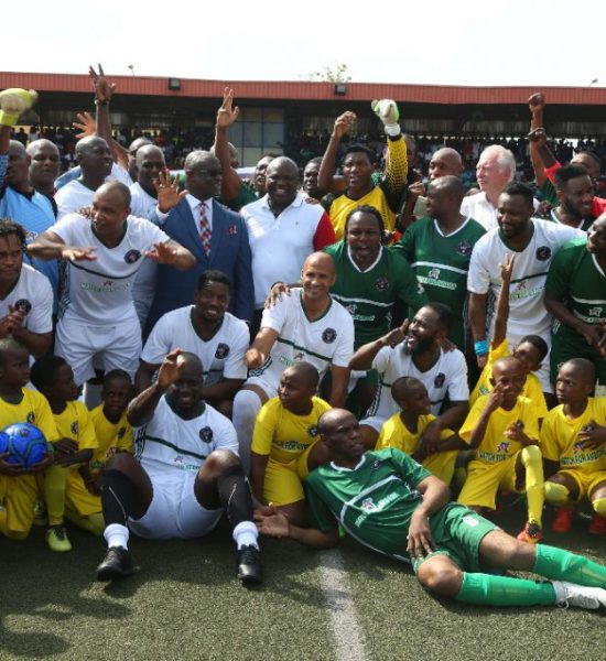 African Football Legends Honour Ambode In Lagos